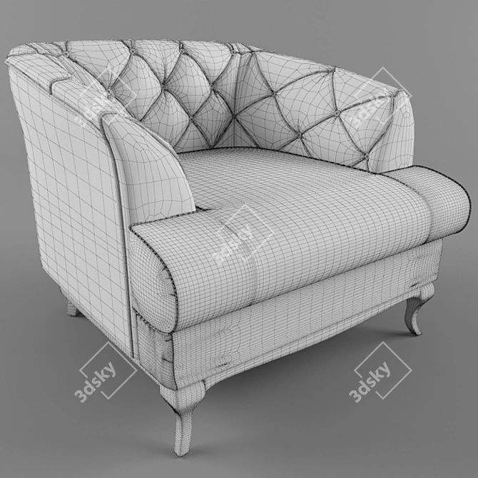 Davidos Passion Armchair: Stylish, Compact, Comfortable 3D model image 5