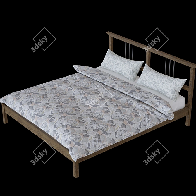 Triangle Mesh Bed - Ikea Rikene 3D model image 1