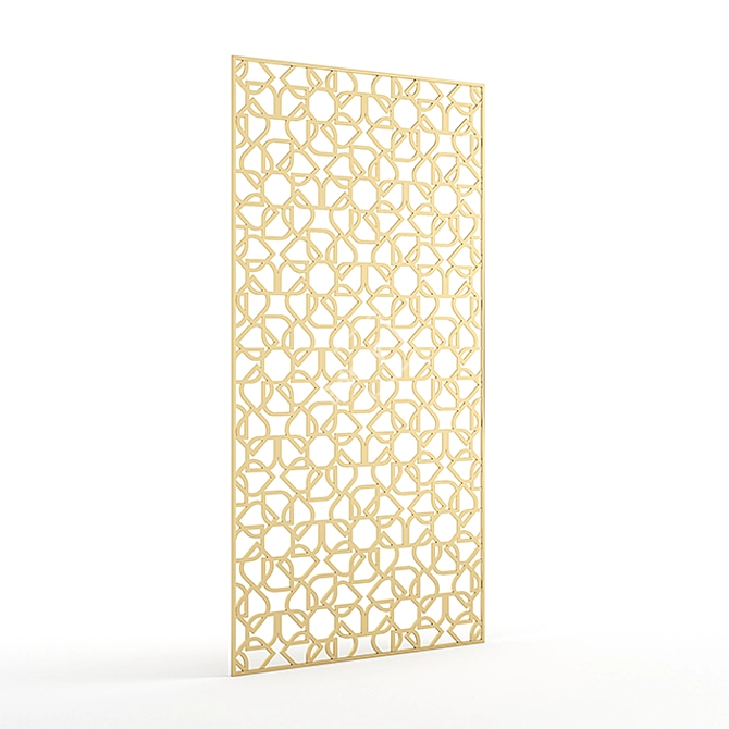 Elegant Brass Decorative Partition 3D model image 2