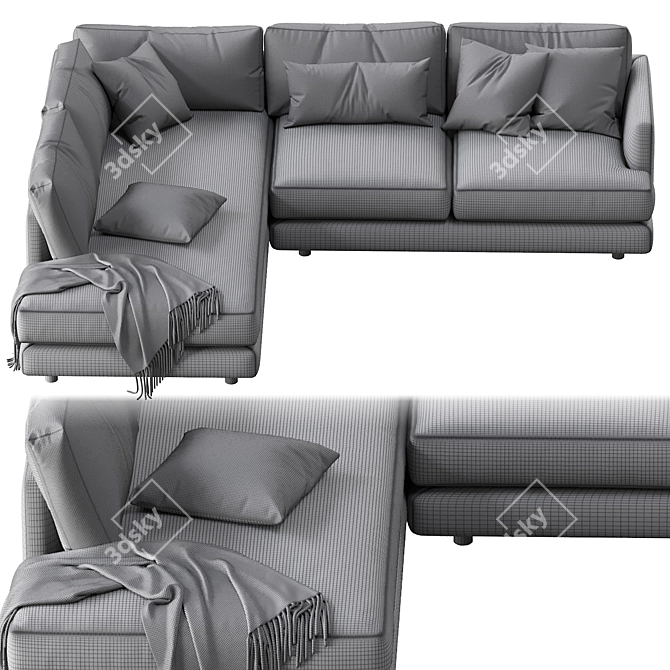 Haven 2-Piece Terminal Chaise Sectional - Versatile and Stylish 3D model image 4