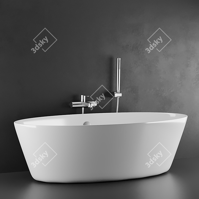 Modern Compact Bath Tub 3D model image 1