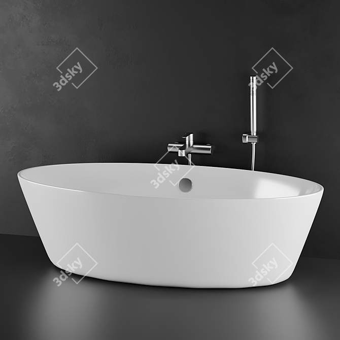 Modern Compact Bath Tub 3D model image 3