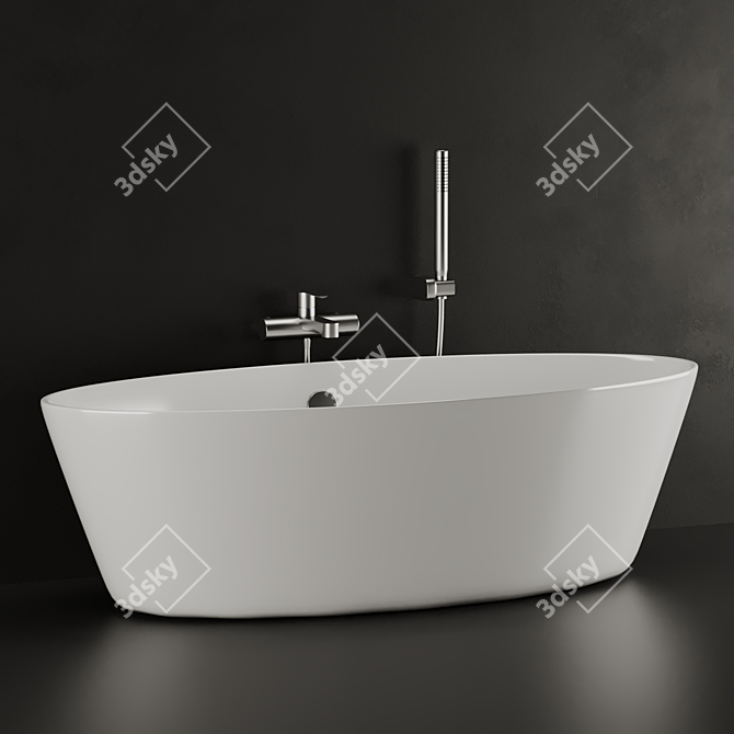 Modern Compact Bath Tub 3D model image 4