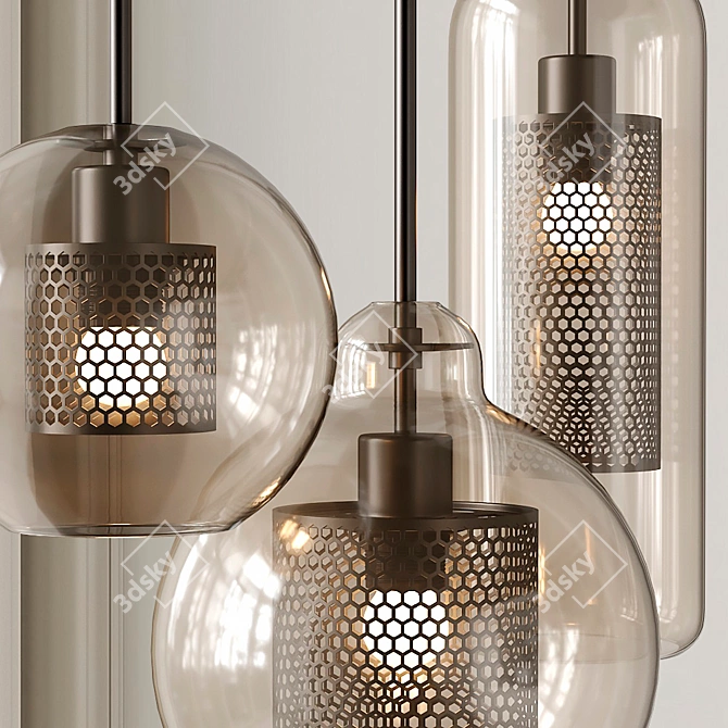 Catch Amber: Stylish Pendant Lighting 3D model image 3