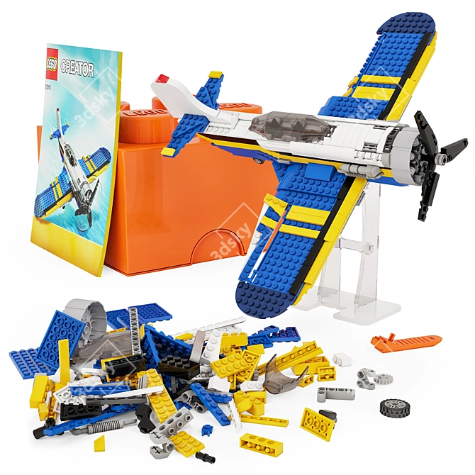 Creative Airplane Model LEGO Set 3D model image 1