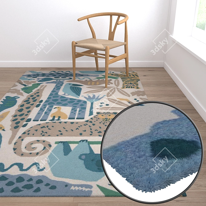 Luxury Carpets Set | High-Quality Textures 3D model image 5