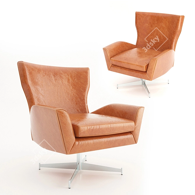Luxury Leather Hemming Chair 3D model image 1
