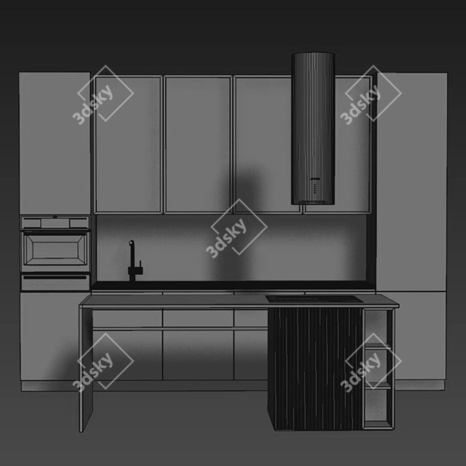 Modern Kitchen Design 3D Model 3D model image 4