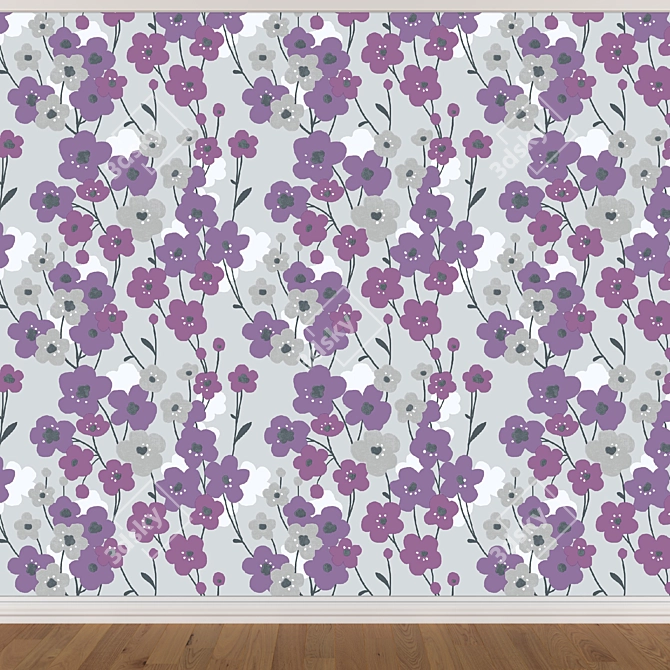 Seamless Wallpaper Set - 3 Shades 3D model image 2