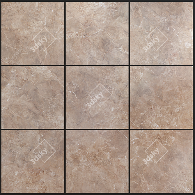 Elegant Beige Marble Set 3D model image 1