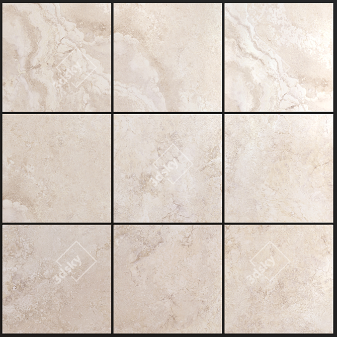 Premium Ivory Marble Set: Versatile Multi-Texture Collection 3D model image 1