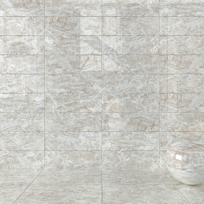 Jupiter Beige Multi-Texture Wall Tiles 3D model image 1