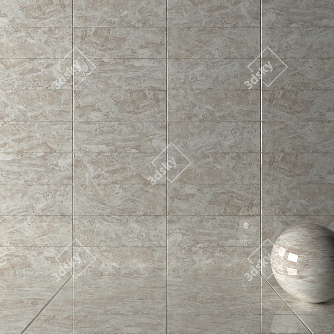 Jupiter Beige Multi-Texture Wall Tiles 3D model image 2