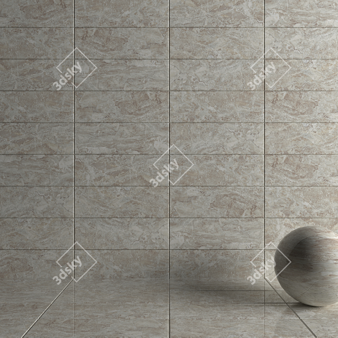 Jupiter Beige Multi-Texture Wall Tiles 3D model image 3