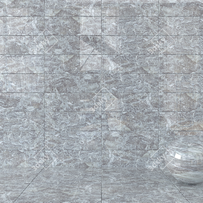 Jupiter Flora Wall Tiles: Stunning Multi-texture Designs 3D model image 1