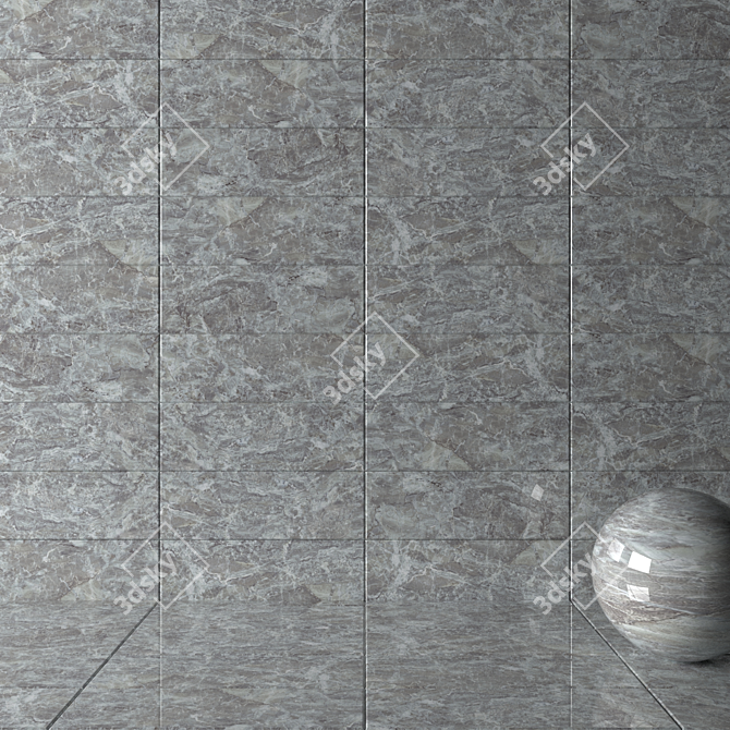 Jupiter Flora Wall Tiles: Stunning Multi-texture Designs 3D model image 2