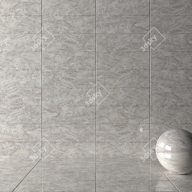 Jupiter Light Flora Wall Tiles 3D model image 2