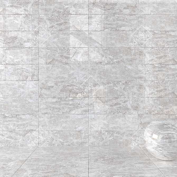 Jupiter Light Flora Wall Tiles - 3D Textured Set 3D model image 1