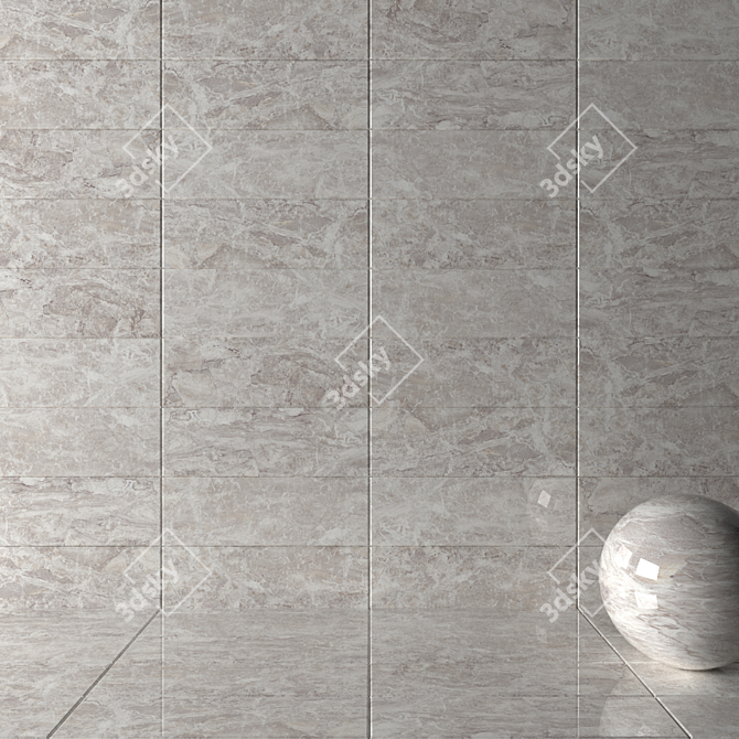 Jupiter Light Flora Wall Tiles - 3D Textured Set 3D model image 2