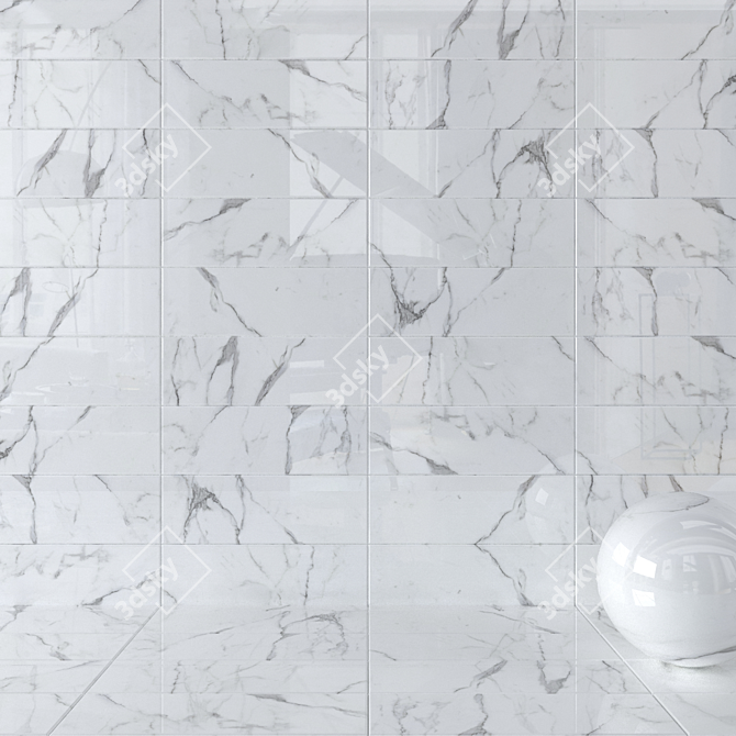Premium Legacy White Wall Tiles 3D model image 1