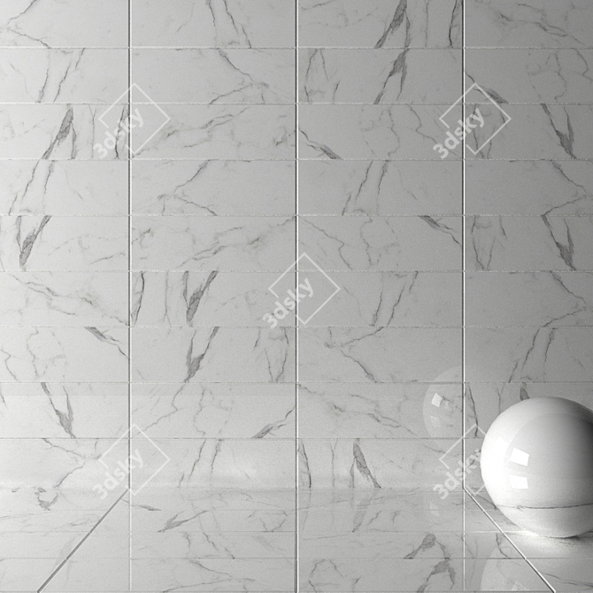 Legacy White Wall Tiles - Set of 2 3D model image 2