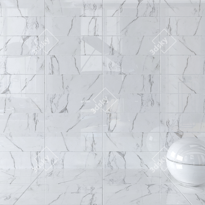 White Legacy Wall Tiles: Multi-Texture, 3D Max with HD Textures 3D model image 1