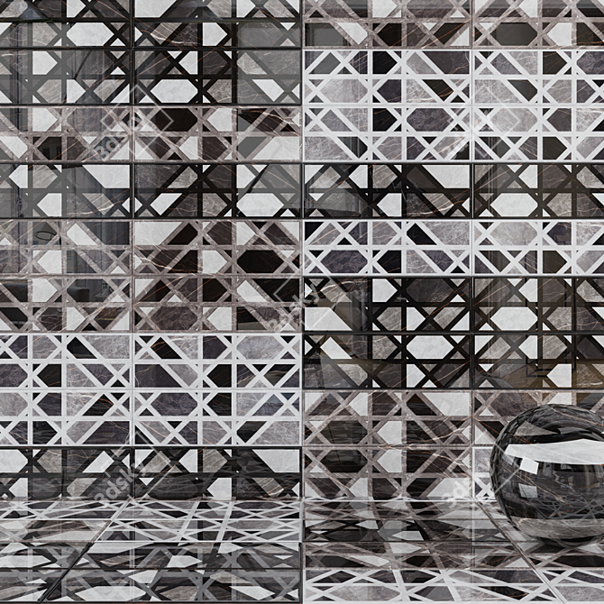 Marble Dekor Wall Tiles: Multi-Texture Elegance 3D model image 1