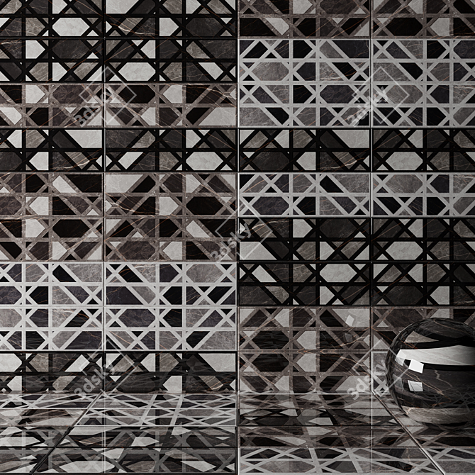 Marble Dekor Wall Tiles: Multi-Texture Elegance 3D model image 2