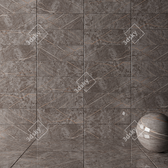 Elegant Fume Marble Wall Tiles 3D model image 2