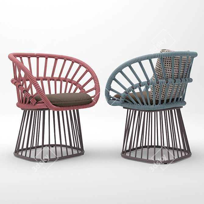 Kettal Cala Dining Chair & Table Set 3D model image 3