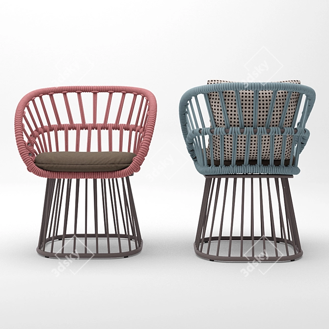 Kettal Cala Dining Chair & Table Set 3D model image 4
