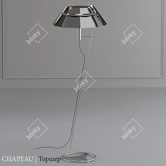 Sleek CHAPEAU Floor Lamp 3D model image 1