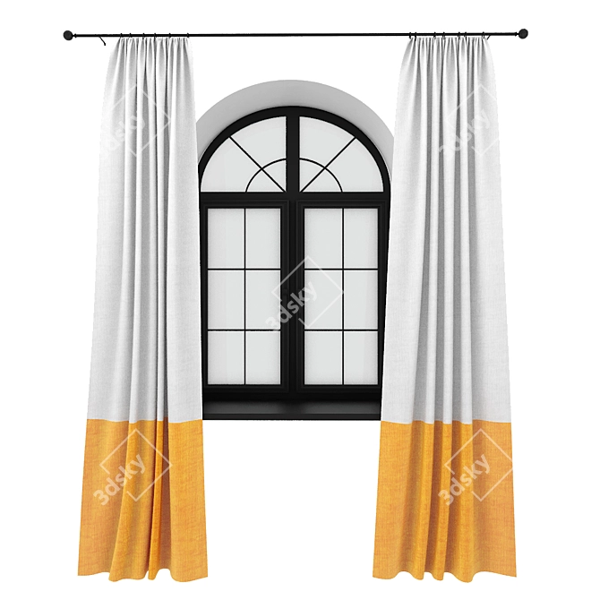 Arched Window Curtains: Elegant and Perfect Fit 3D model image 5