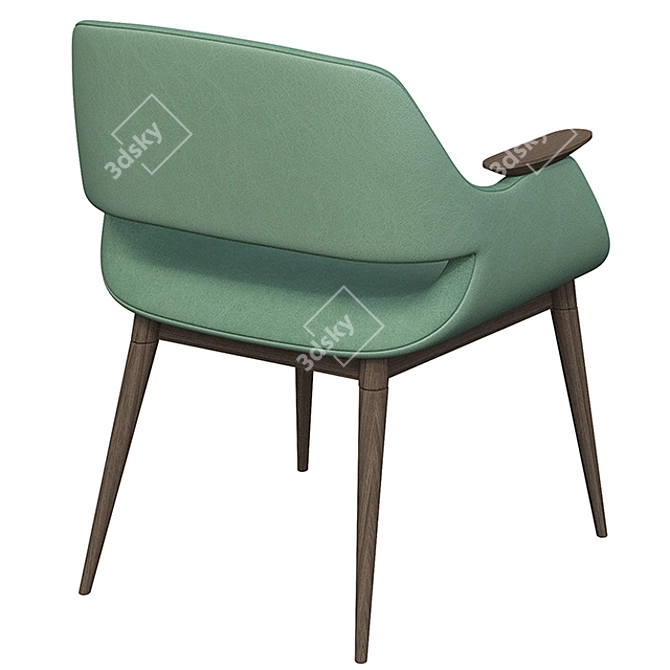 Elegant Walnut Suede Armchair 3D model image 5