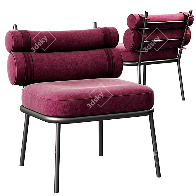 Luxury Roll Kettal Club Armchair 3D model image 3