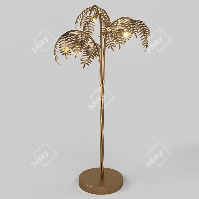 Sleek Brass Pendant Light 3D model image 1