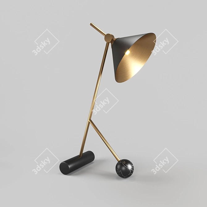 Cleo Black Metal Table Lamp: Stylish and Contemporary 3D model image 1