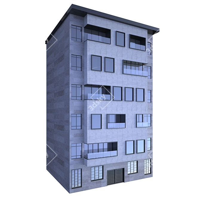 Modern Building Model Kit 3D model image 1