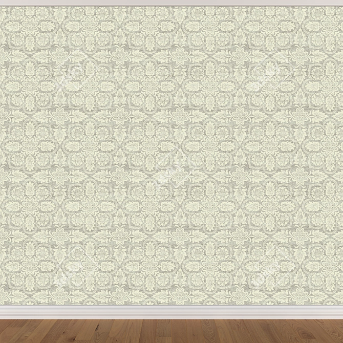 Seamless Wallpaper Set: 3 Coordinated Colors 3D model image 2