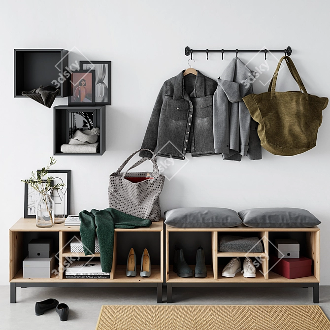 Modern Entryway Set by Ikea 3D model image 1