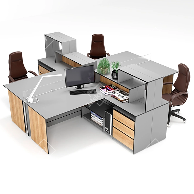 Office Essentials Furniture Set 3D model image 5