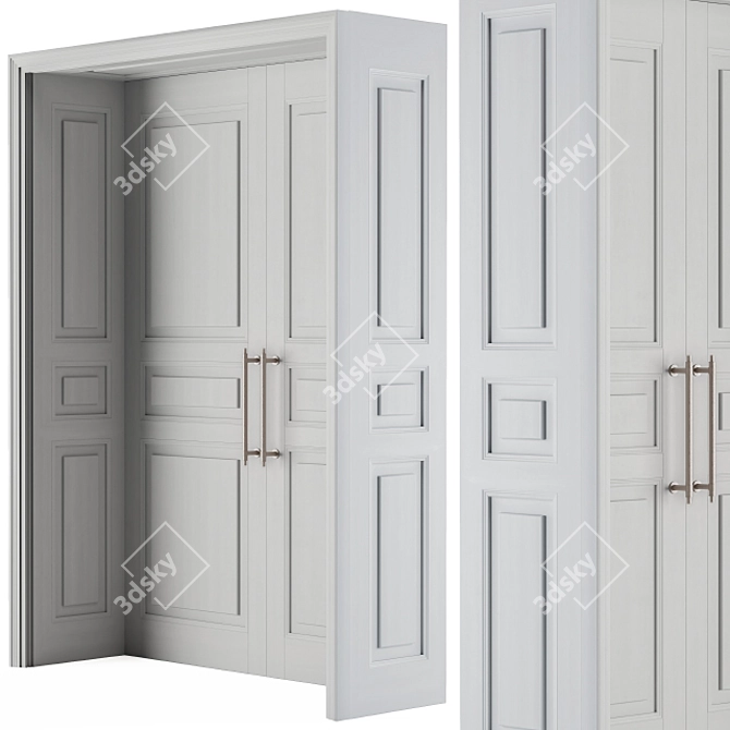 Elegant White Door 3D model image 1