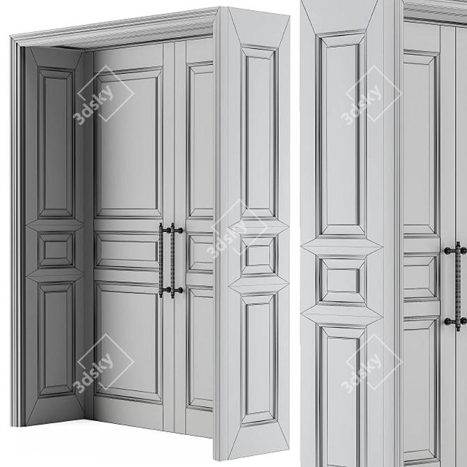 Elegant White Door 3D model image 2