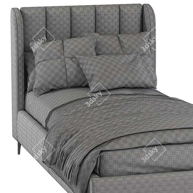 Velvet Single Bed in Blush 3D model image 5