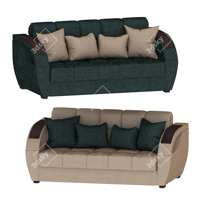 Modern Sofa with Cushions - Hoff Monreal 3D model image 1