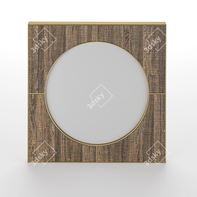 Savannah Oak Mirror: Elegant, Rustic Design 3D model image 2