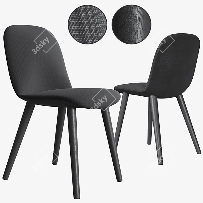 Sleek MAD Dining Chair 3D model image 1