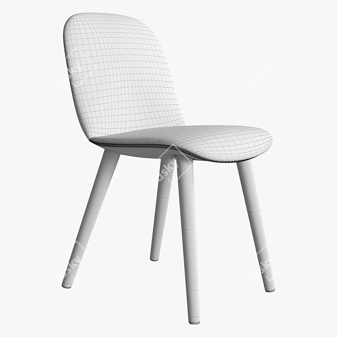 Sleek MAD Dining Chair 3D model image 2