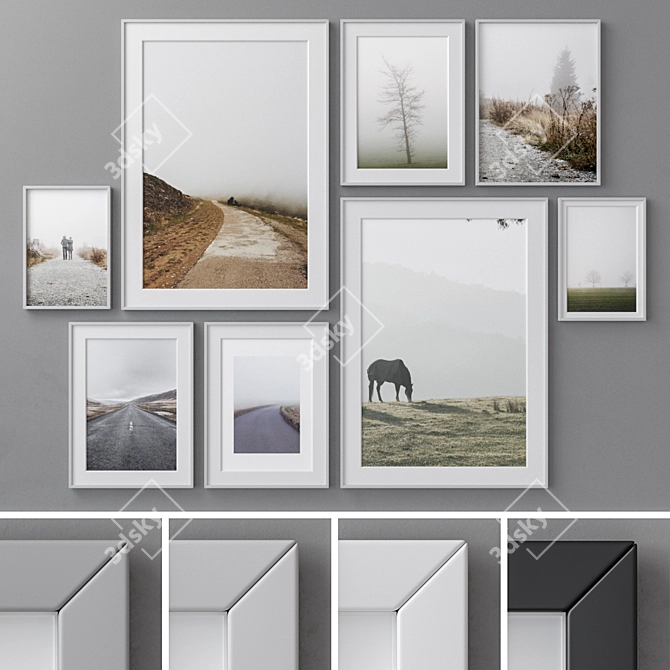 Multicolor Photo Frames Set 3D model image 1