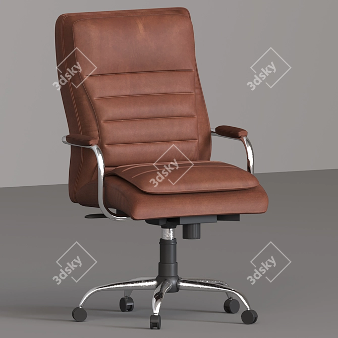 Stylish Corona Render Leather Chair 3D model image 2